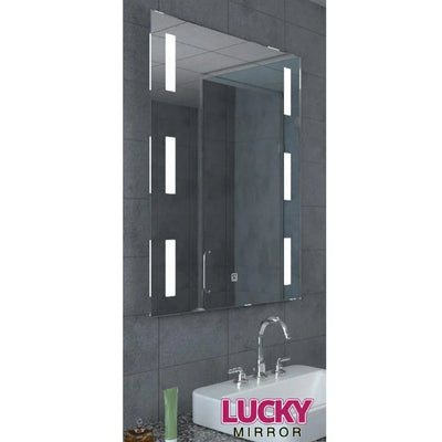 Vertical Wall Mounted Lighted Mirror Touch Screen Anti-Fog Bathroom Illuminated LED Mirror