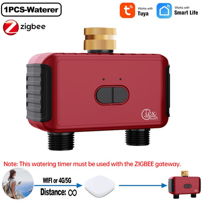 WIFI ZIGBEE Smart 2 Zone Watering Timer Garden Automatic Irrigation System Drip Sprinkler Controller Valve Smart Life Tuya