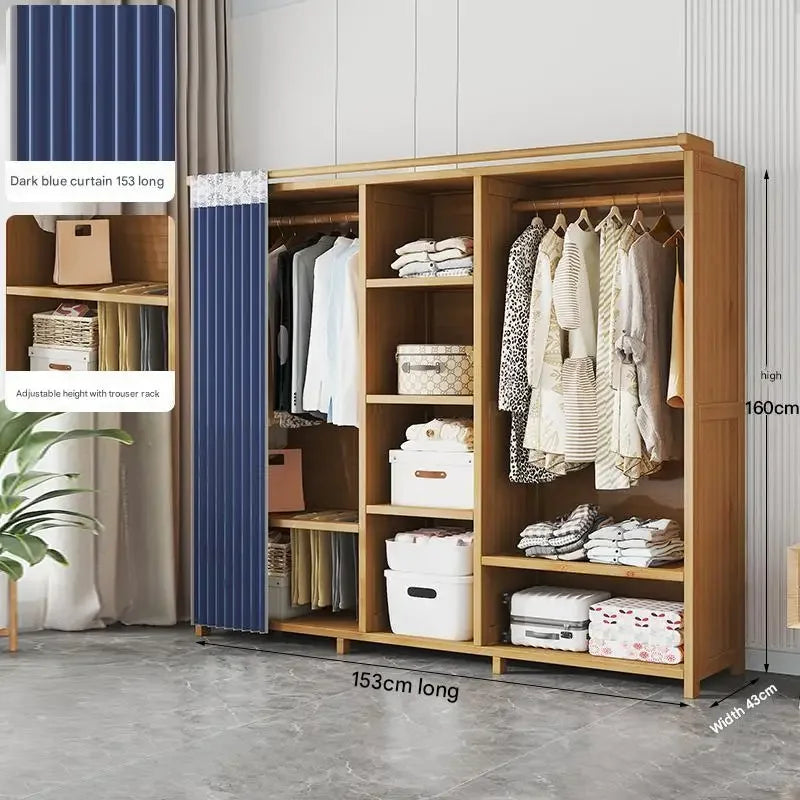 Space Saving Cheap Closet Modern Minimalist Nordic Display Lounge Open Wooden Wardrobe Storage Vestidores Trendy Furniture