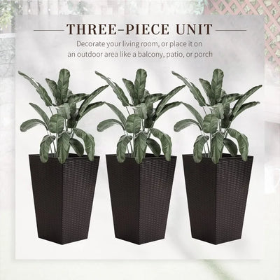 Planters with Drainage Hole Set of 3, Outdoor Flower Pots for Porch, Front Door, Entryway, Patio and Deck