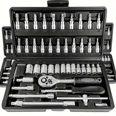 Ultimate Automotive Mechanical Tool Kit - High-Quality Ratchet Wrench and Assorted Screwdriver Set - Super Portable, Wrench Set