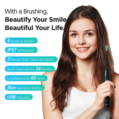 Sejoy Electric Toothbrush Whitening Tooth 7 Cleaning Modes for Dental Care Sonic Toothbrush 2 minutes Smart Timer IPX7