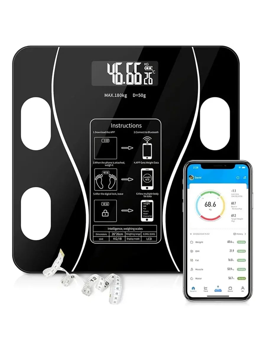 1pc Intelligent Digital Weight And Fat Scale, Bathroom Smart Weighing Machine, Body Fat Scale, Body Composition Analyzer With Sm