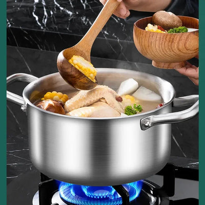 MOEYE Soup Pot 316 Stainless Steel  5-layer Thickening With Lid Electeic Induction Soup Pot