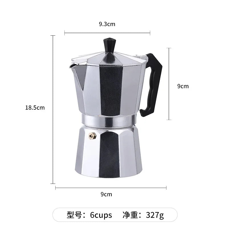 Coffee maker Moka Pot, 3/6 Cups Coffee Machine, Italian Coffee Percolator Maker Fit Aluminum Cookers Coffeeware Dolce Gusto