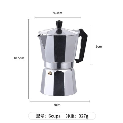 Coffee maker Moka Pot, 3/6 Cups Coffee Machine, Italian Coffee Percolator Maker Fit Aluminum Cookers Coffeeware Dolce Gusto