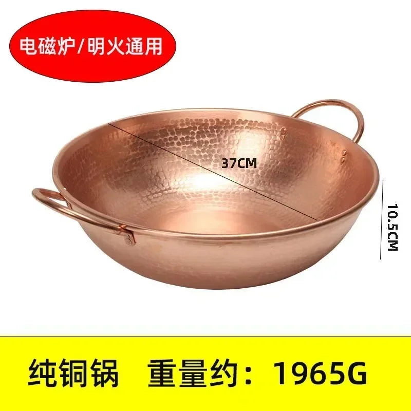 HeavyDuty Pure Copper Cooking Pot Ideal for Jams Soups Fully Induction Gas Stove Compatible Premium Thickened Design