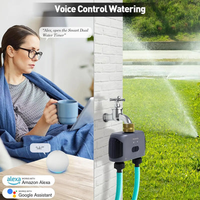 Insoma Automatic Water Timer with Gateway 2 Ways Garden Irrigation Watering System Sprinkler Programmer Tools support Alexa