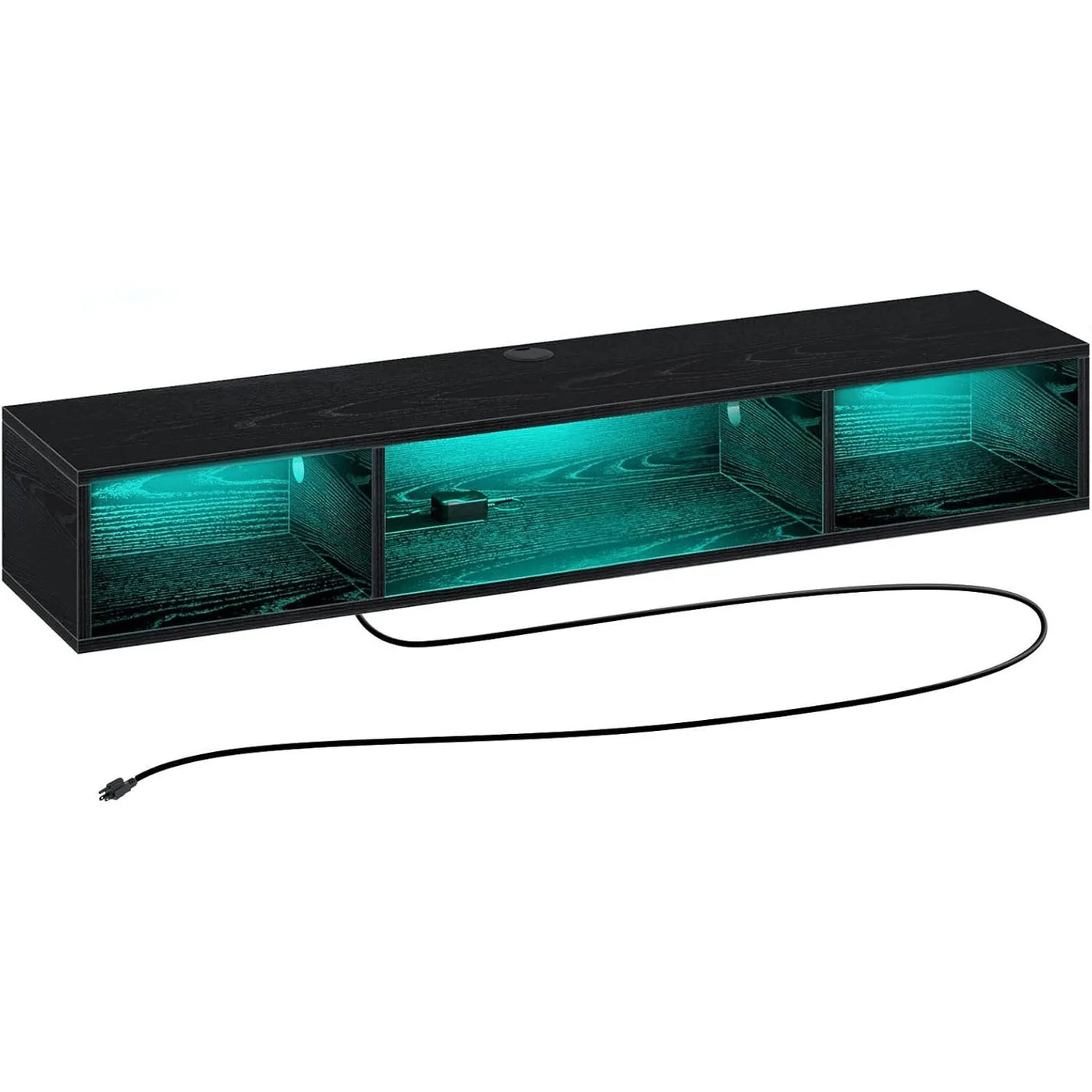 TV Stand with Power Outlet, Floating TV Stand with RGB Lights, 47.2" Wall Mounted TV Shelf,Media Console with Storage Shelf