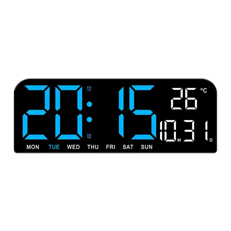 Large LED Digital Wall Clock Temperature Date Week Display Countdown Table Clock Brightness Adjustment Two Alarm 12/24h Clock