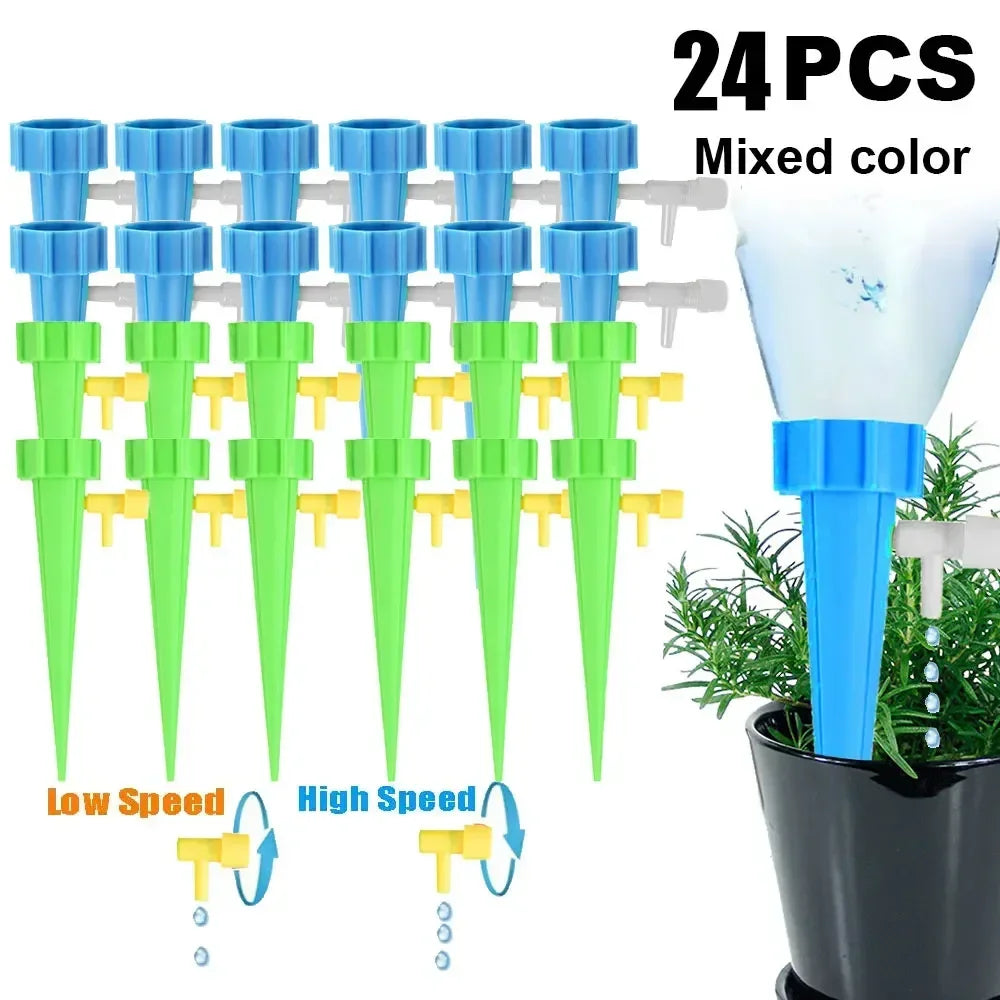 48-6-pack Self plant watering spike kit Garden adjustable automatic drip irrigation device automatic plant watering system