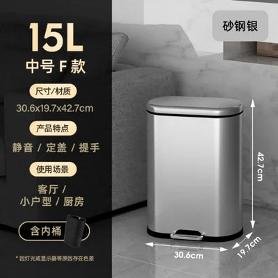 50 liter ultra large capacity stainless steel trash can, pedal style kitchen dedicated high-end household use