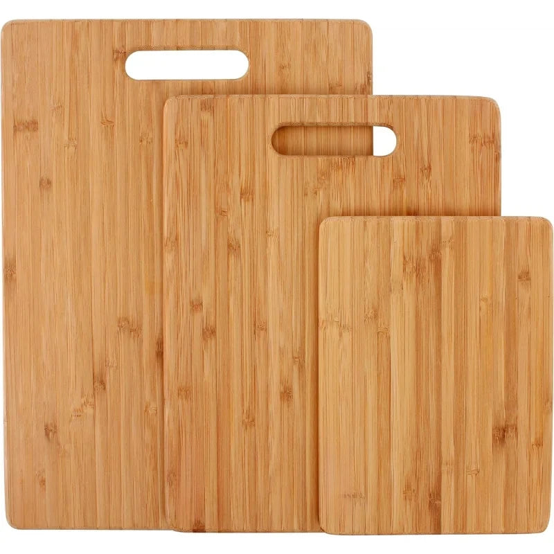 Bamboo Cutting Boards for Kitchen [Set of 3] Wood Cutting Board for Chopping Meat, Vegetables, Fruits, Cheese