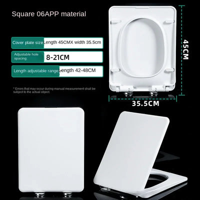 Adjustable Thickened Toilet Cover PP Slow Lowering Toilet Cover  General Purpose Old Style V-U Square O Toilet Cover