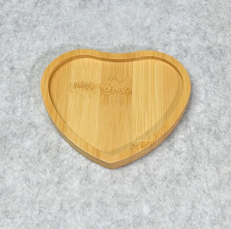 100pcs Creative Heart Shape Coasters Natural Bamboo Cup Mat Placemat Wedding Party Favors and Gifts Souvenirs SN4571