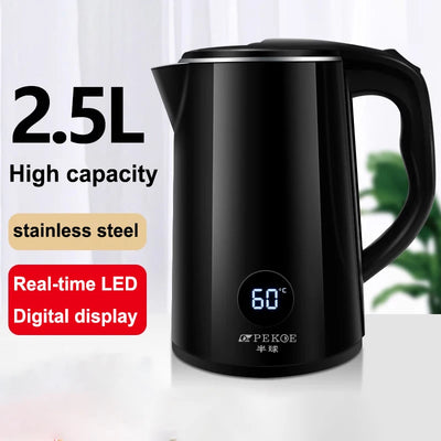 LED Digital Display Electric Kettle 304 Stainless Steel Automatic Power-off Anti-scalding Electric Kettle Home