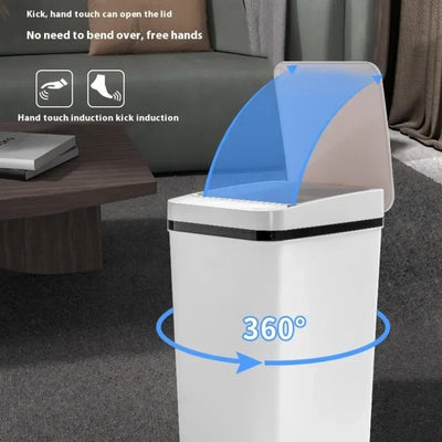 Smart Sensor Trash Can Electric Garbage Storage Bin Waterproof Seam Bathroom Kitchen Automatic Waste Collector 12L Home Supplies