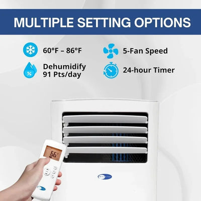 Whynter ARC-102CS Compact Size 10,000 BTU (7,000 BTU SACC) Portable Air Conditioner, Dehumidifier, and Fan