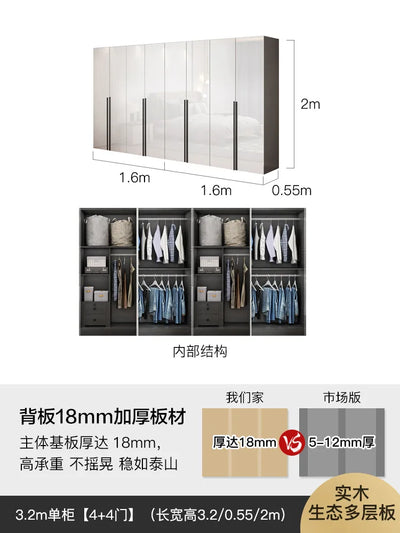 European Narrow Wardrobes Bathroom Ideas Garden Divider Bedroom Hotel Individual Rod Closet Luxury Guarda Roupa Wardrobes Closet