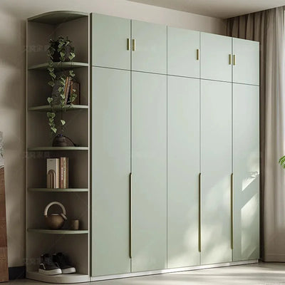 Green Wooden Wardrobe Storage Hanging Large Portable Organizer Wardrobe Bedroom Multifunction Kleiderschrank Room Furniture