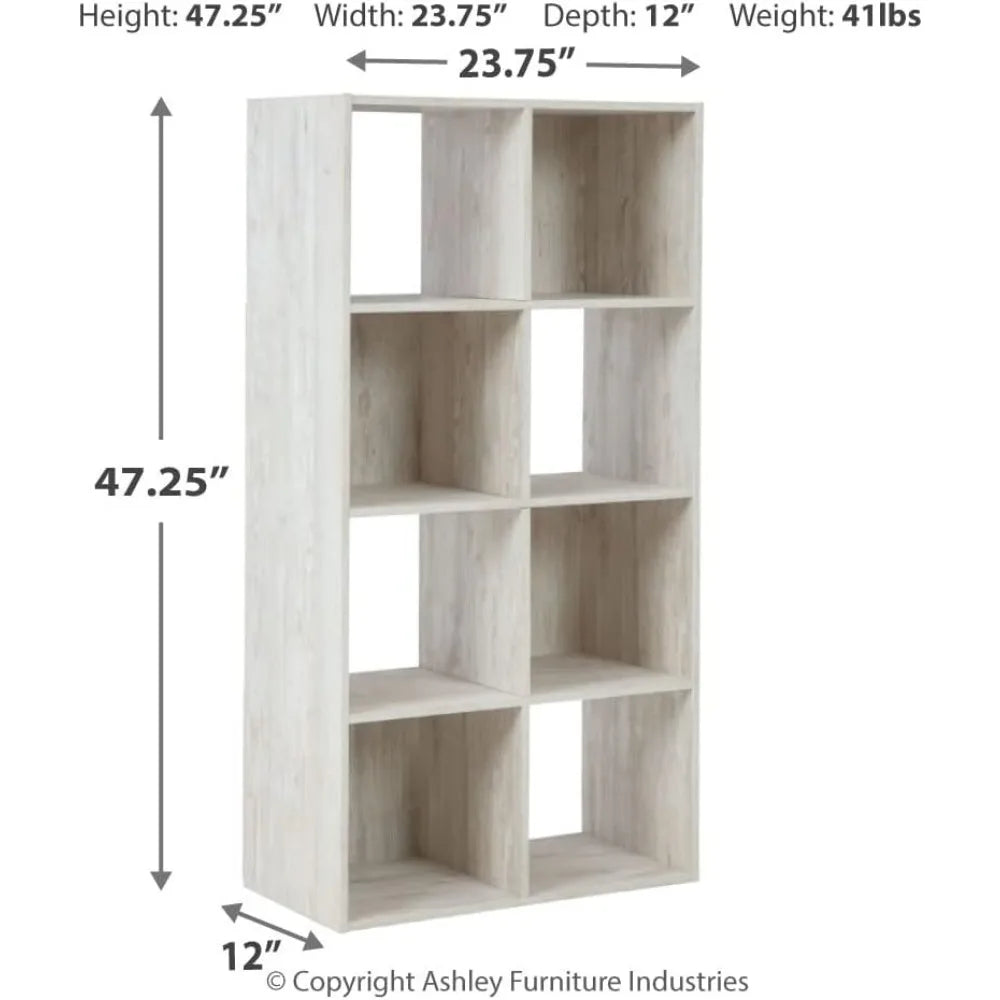 Paxberry Coastal 8 Cube Storage Organizer or Bookcase, Whitewash