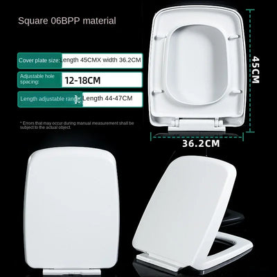 Adjustable Thickened Toilet Cover PP Slow Lowering Toilet Cover  General Purpose Old Style V-U Square O Toilet Cover