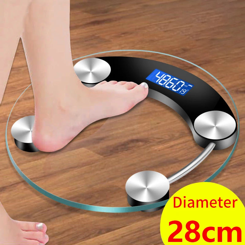 28cm Transparent Bathroom scales LCD Electronic Digital Smart Scale Body Balance Health Scales Battery Floor Scales