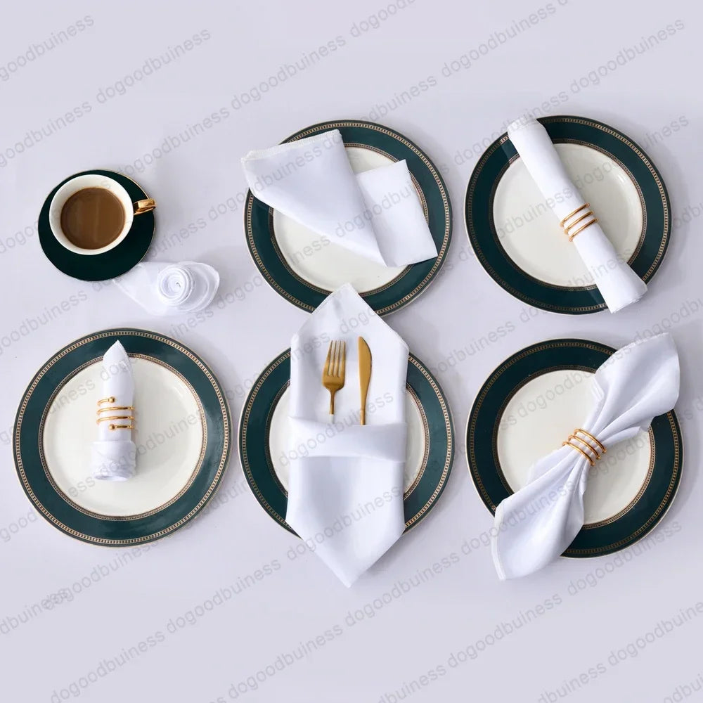 6pcs 30*30cm Satin Table Napkin Square Serving Table Napkins Wedding Party Soft Handkerchief Christmas Home Table Decoration