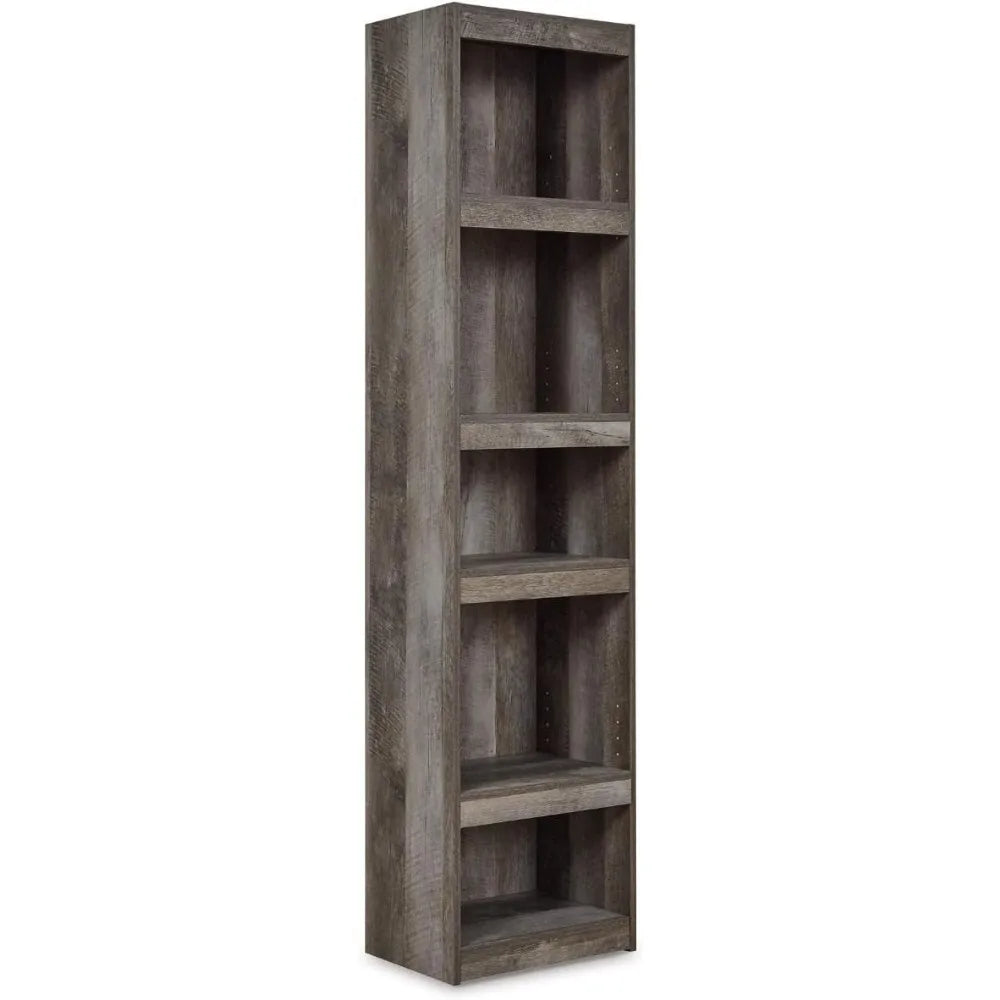 Trinell Rustic Entertainment Center Pier Bookcase with 3 Adjustable Shelves