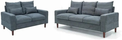 2 Seater & 3 Seater Fabric Corner Sofa Living Room Suite Set, Sofa Sets for Living Room,  Solid Iron Frame build Grey