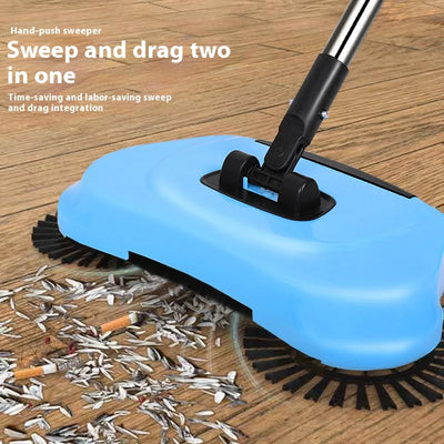 Three-In-One Multifunctional Hand Push Sweeper Push Broom Vacuum Cleaner, Sweeping Mopping Sweeper Household Cleaning Package