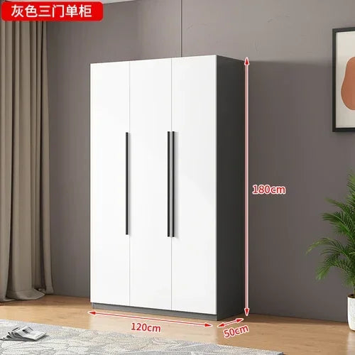 Wooden Wardrobe, Dustproof Cabinet, Cabinet with Clothes Drying Pole, Multiple Sizes Can Be Selected, Home Bedroom Wardrobe