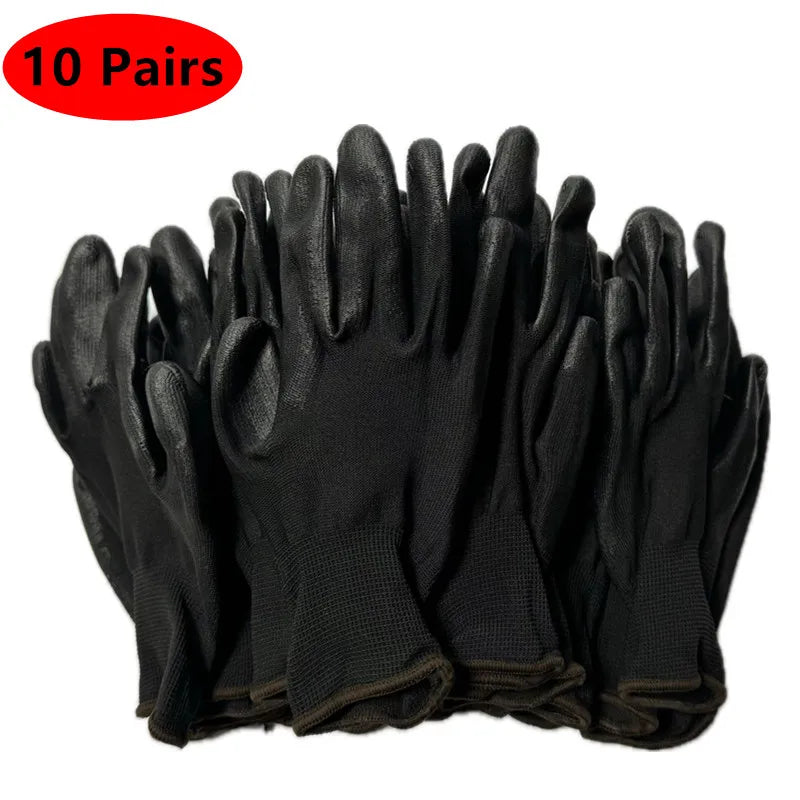 20pcs/10 pairsPolyurethane Gloves Safety Work Gloves Repair Gloves Palm Coated Gloves Carpenter Repairman Supplies