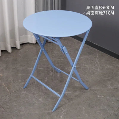 Folding round table balcony office negotiation portable light luxury dining table rental home