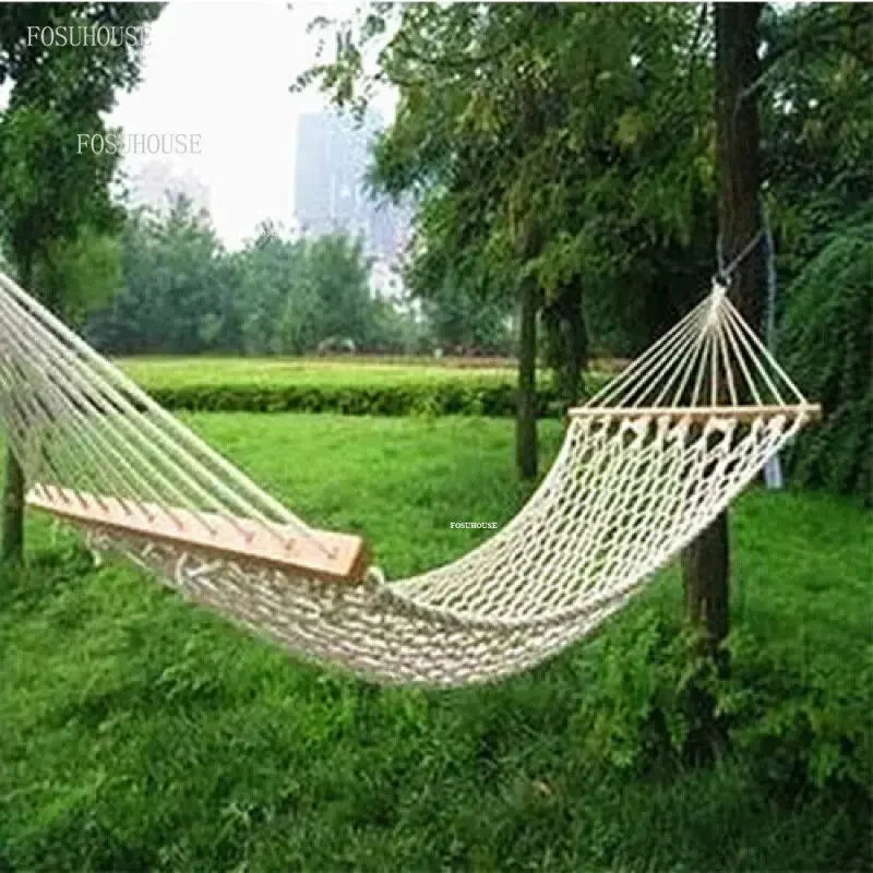 Outdoor Swings Hammocks Camping Field Sling Light Luxury Dormitory Swing Cradle Tied Rope  Double Mesh Hammock Hanging Tree