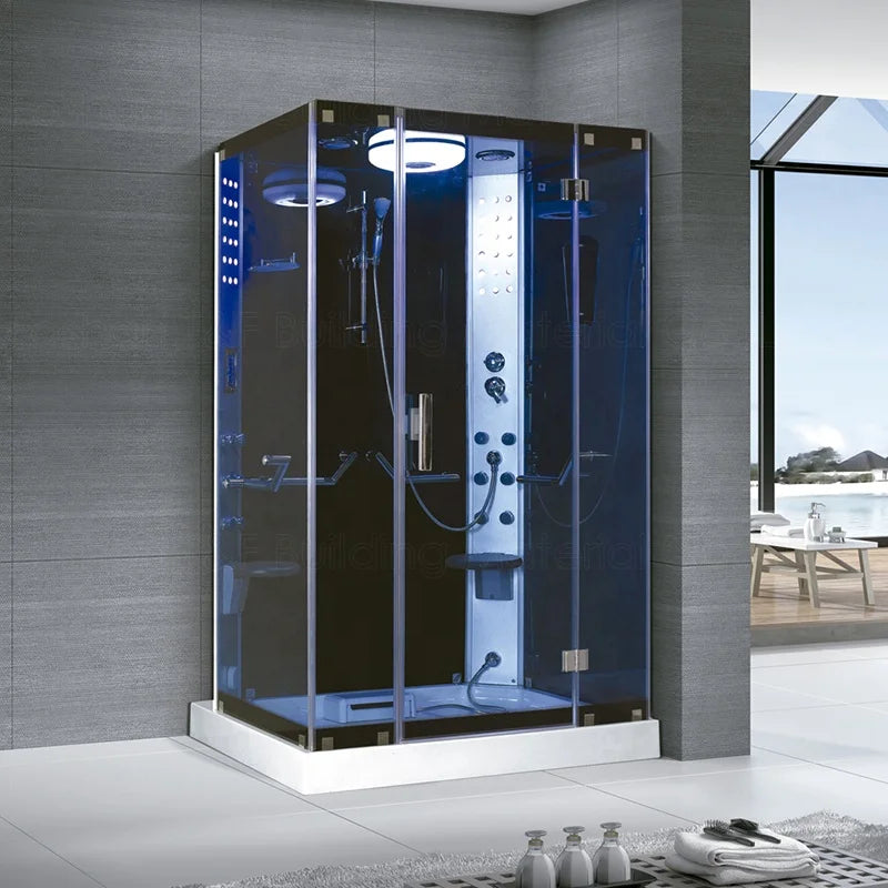 Integrated Hydro Massage Shower Cabin 2 Person Square Sauna And Steam Combined Room