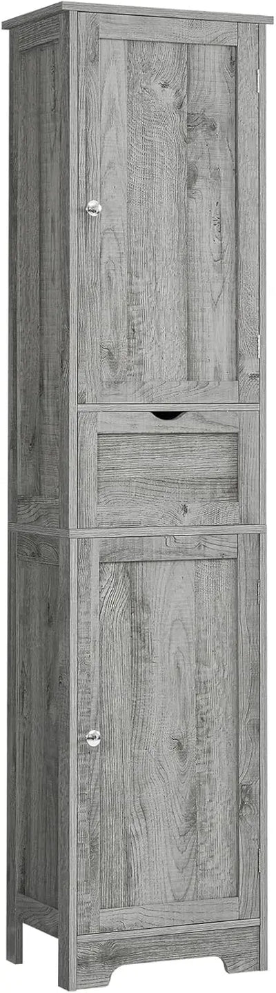 Iwell 67" Tall Storage Cabinet, Narrow Storage Cabinet with Drawer & Adjustable Shelves, Bathroom Cabinet, Floor Cabinet