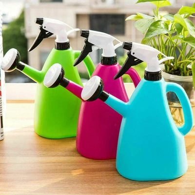 1/2pcs1500ml 2 In 1 Plastic Watering Can Indoor Garden Plants Pressure Spray Water Kettle Adjustable Sprayer