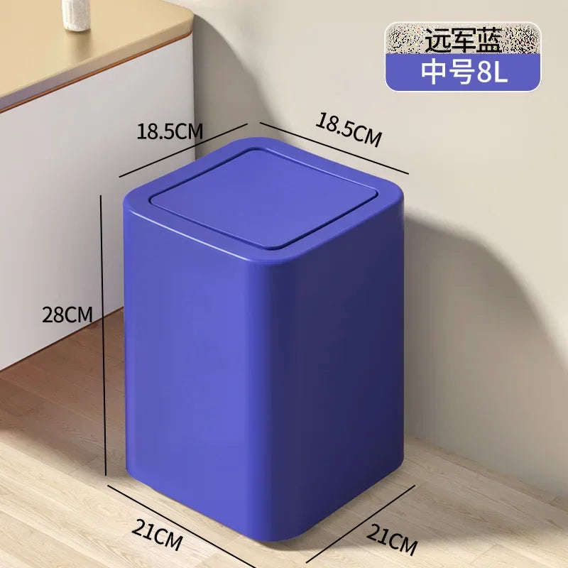 High-looking Paper Basket Bathroom Kitchen Trash Can Trash Can Household Swing Lid Toilet Living Room Office