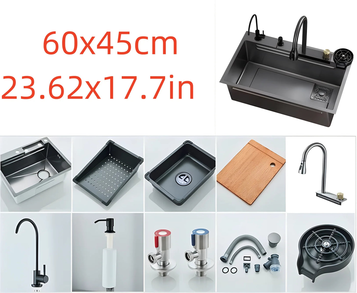 Kitchen sink, waterfall faucet, large single sink, 304 stainless steel sink, manufacturer's lowest direct selling price