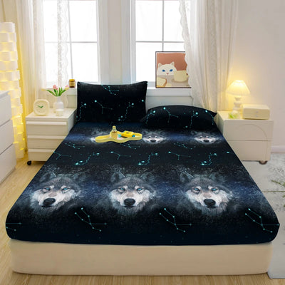 1 Simple Modern Animal Printed Matte Fitted Sheet, Bedroom Printed Bed Cover, Bedding (Excluding Pillowcases)