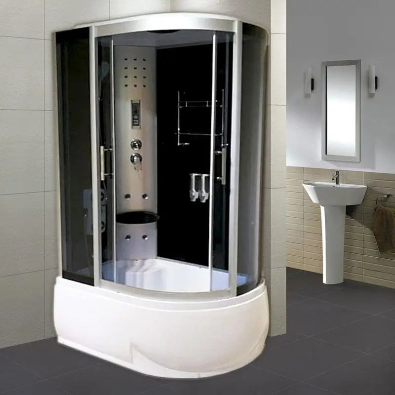 Integral with bathtub surfing steam bath sauna shower room tempered glass