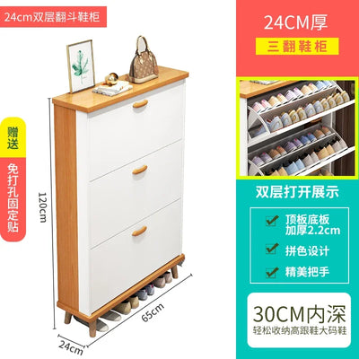 Ultra-Thin Shoe Cabinet Home Doorway Home Tilting Entrance Cabinet Shoe Rack