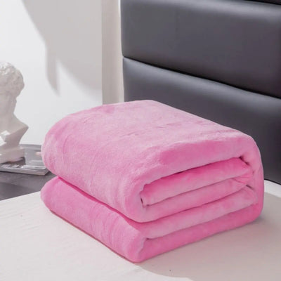 1pc, simple and plain colored plush blanket, multifunctional Farley plush blanket cover, thickened and warm