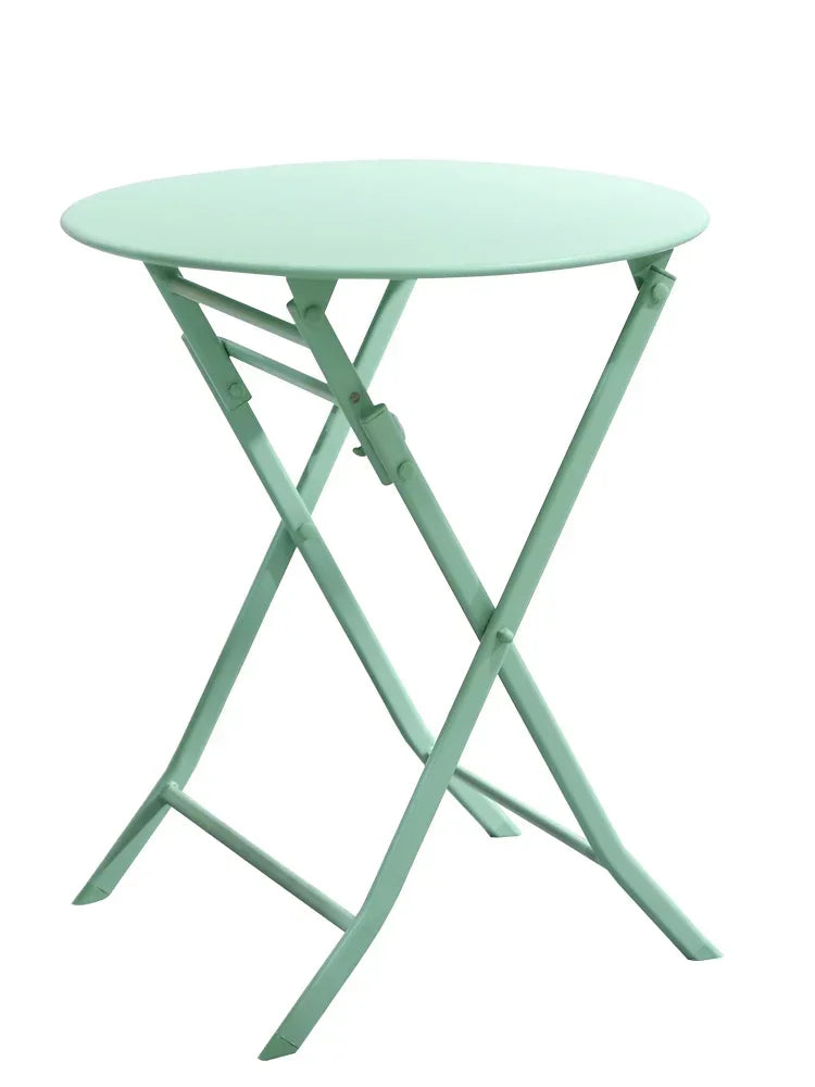 Folding round table balcony office negotiation portable light luxury dining table rental home