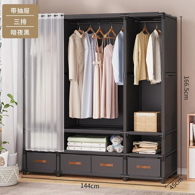 Cabinet Wooden Wardrobe Clothes Bedroom Minimalism Italian Space Saving Modern Guarda Roupa Lounge Suite Furniture