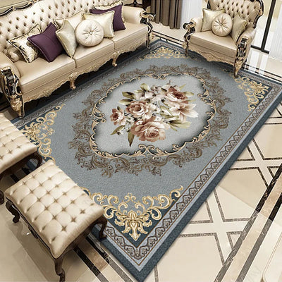 Chinese Style Carpet Big Size Rectangle Luxury Rugs Home Living Room Decoration Non Slip Washable Bedroom Bathroom Polyester Mat