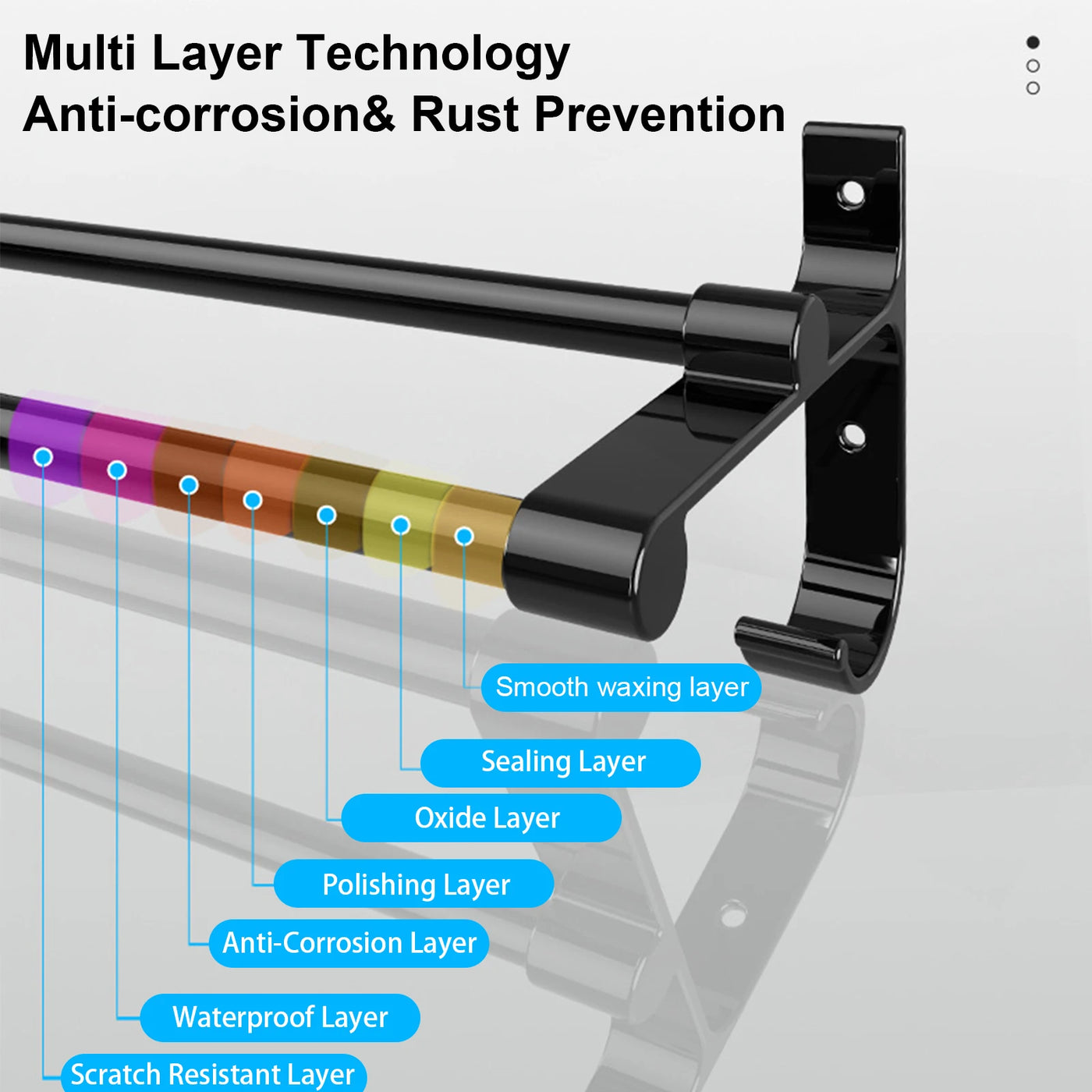 Bathroom Hand Towel Rack Towel Holder Wall Mount No Drill Mount 40/50cm Towel Bar Aluminium Double Bar 2 Tier