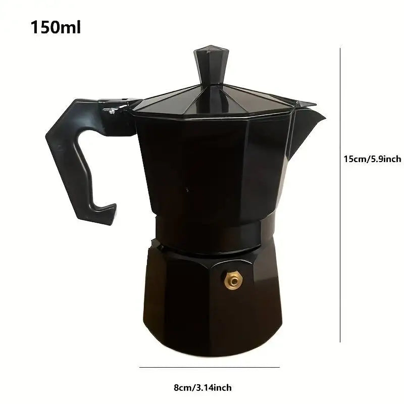 150/300/450ml Moka Pot Stovetop Camping Manual Cuban Coffee Maker Manual Camping Cuban Coffee Brewer for Making Cappuccino Latte