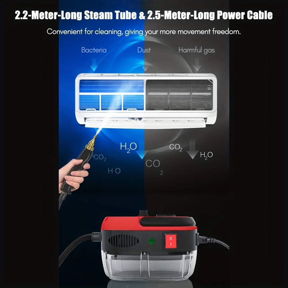 Steam Cleaner High Temperature Pressurized Steam Cleaning Machine Brush Heads Kitchen Furniture Bathroom Car US Plug/EU Plug